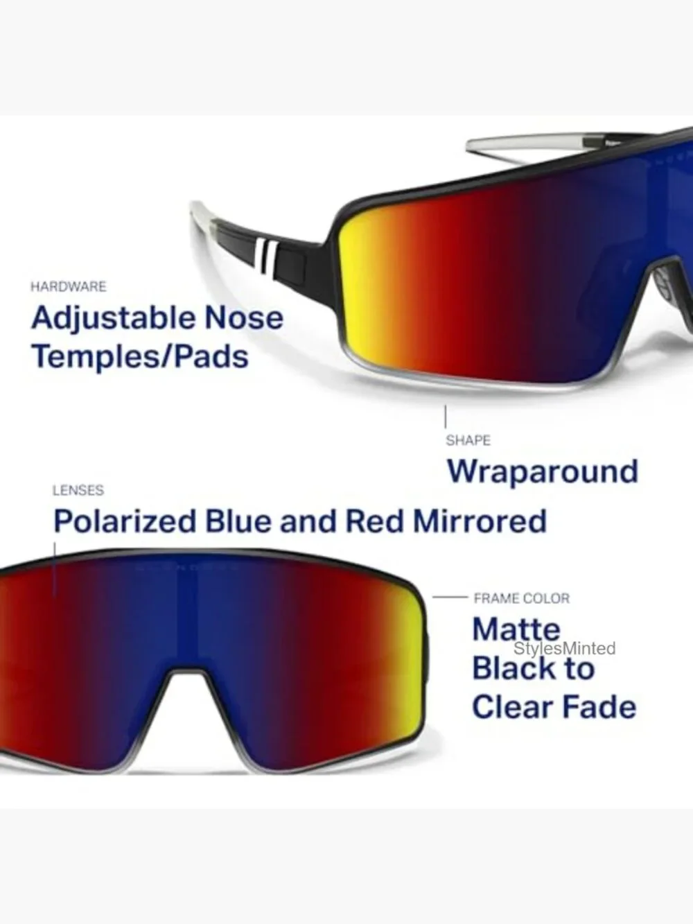 Wrap-Around Polarized Sunglasses with UV Protection, Unisex